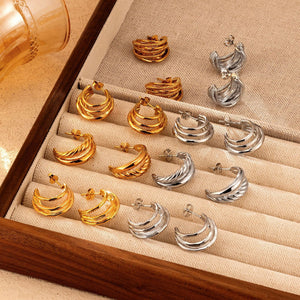 Stainless Steel U Shape Dangle Earrings for Women | Plated | Wholesale