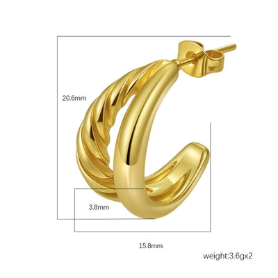 Stainless Steel U Shape Dangle Earrings for Women | Plated | Wholesale