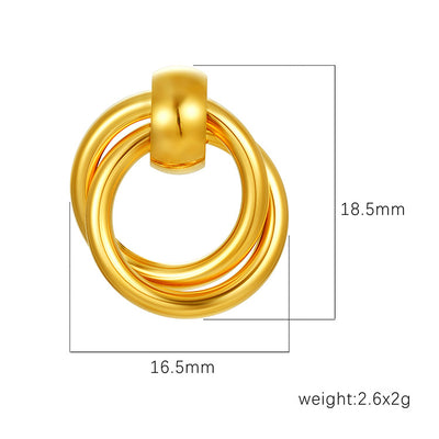 Stainless Steel Circle Drop Earrings for Women | Plated | Wholesale