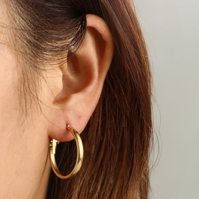 304 Stainless Steel Circle Dangle Earrings for Women | 18K Gold Plated | Wholesale