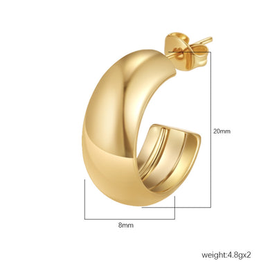 304 Stainless Steel Oval Dangle Earrings for Women | Plated | Wholesale